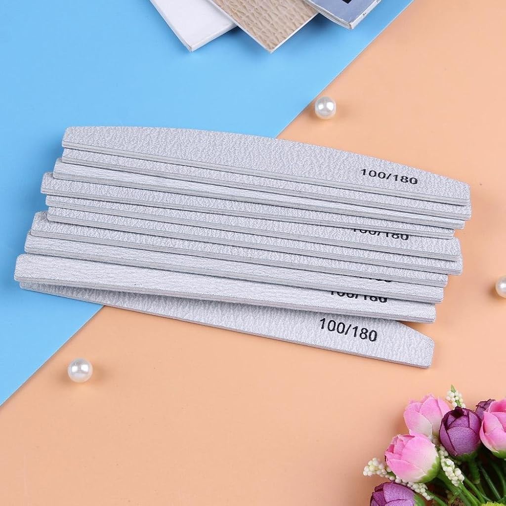 MAYCREATE® 20PCS Professional Nail Files Buffers Kit Arch Shape 100 180 Grit Dual-Sided Emery Board for Manicure Acrylic Nails Gel Polish Removal Durable Washable Shaper Grey MAYCREATE® 20PCS Professional Nail Files Buffers Kit Arch Shape 100 180 Grit Dual-Sided Emery Board for Manicure Acrylic Nails Gel Polish Removal Durable Washable Shaper Grey